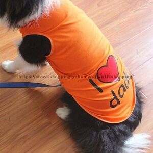 I Love My Daddy Pet Tank Top Orange Dog Cat Shirt Sleeveless Graphic Tee